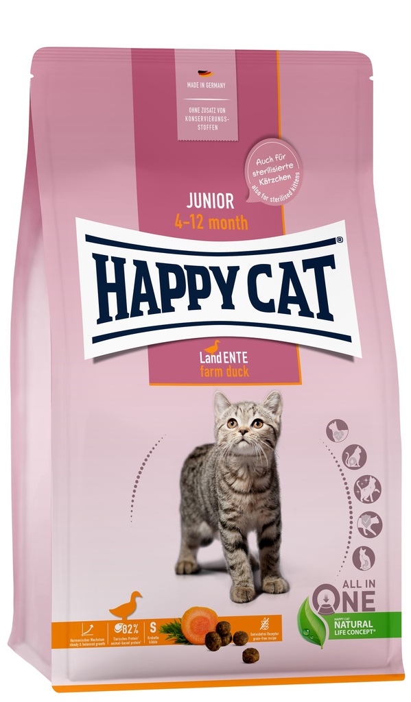 [4001967140064] HAPPY CAT JUNIOR PATO GRANJA 4 Kg.