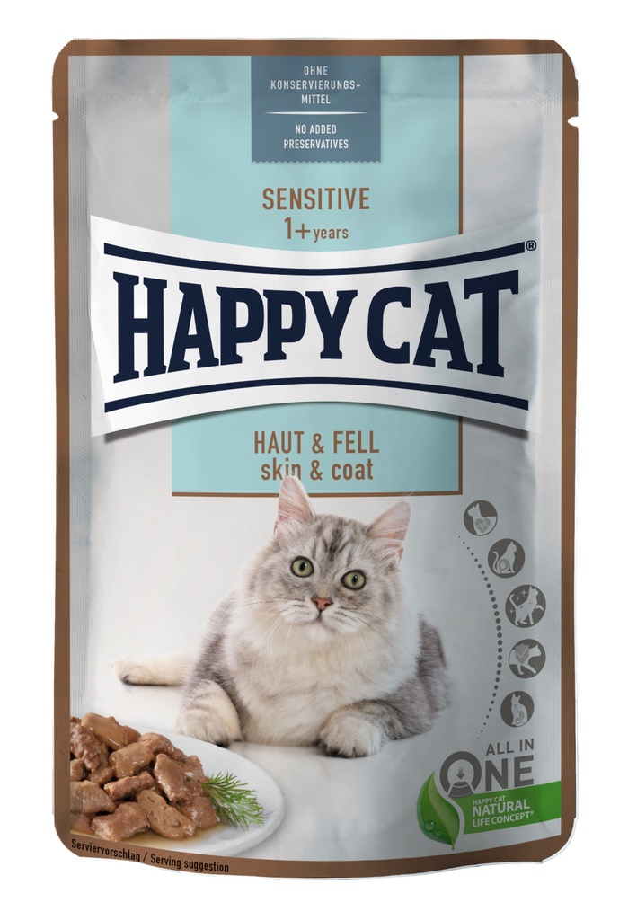 [4001967141375] HAPPY CAT POUCH SENSITIVE PIEL Y PELO 85gr