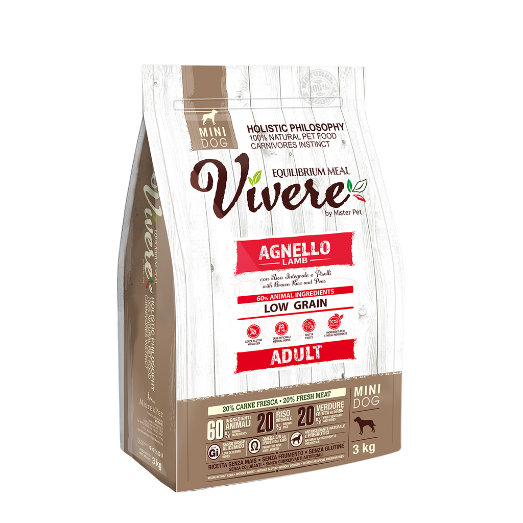 [8020997012260] VIVERE LOW GRAIN MINI ADULT CORDERO 3 Kg.