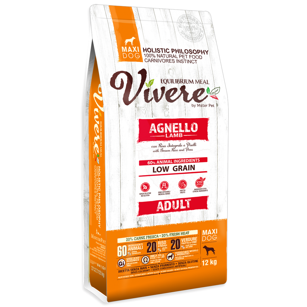 VIVERE LOW GRAIN MAXI ADULT CORDERO 12 Kg.