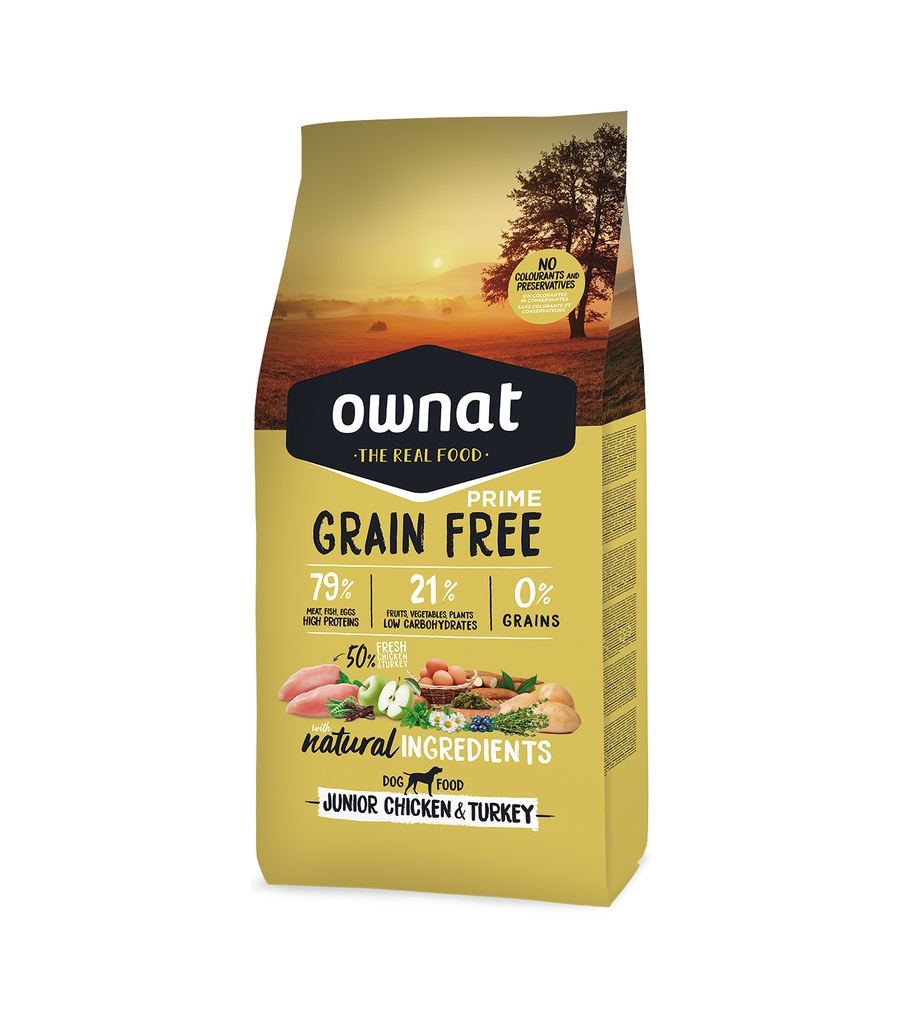 [8429037016334] OWNAT GRAIN FREE PRIME JUNIOR POLLO&PAVO 3 Kg.