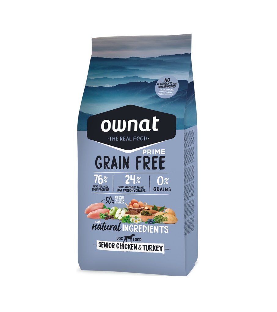[8429037016358] OWNAT GRAIN FREE PRIME SENIOR POLLO&PAVO 3 Kg.