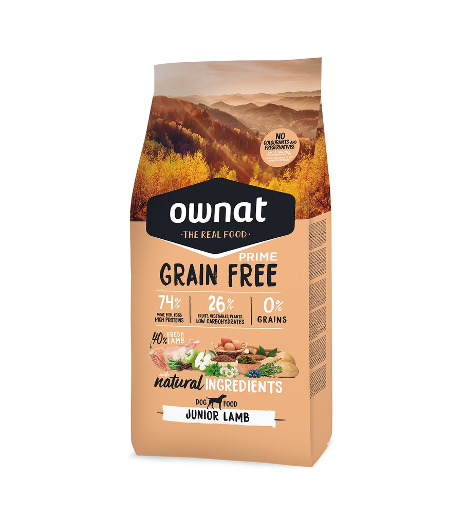 OWNAT GRAIN FREE PRIME JUNIOR CORDERO 3 Kg.